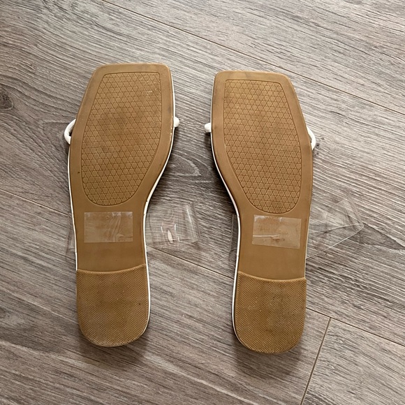 White double strap flat slides - Picture 7 of 7